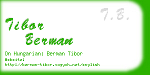 tibor berman business card